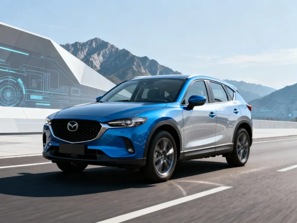 Niebieska Kia Sportage III generacji w dynamicznym ujęciu na tle górskiego krajobrazu.